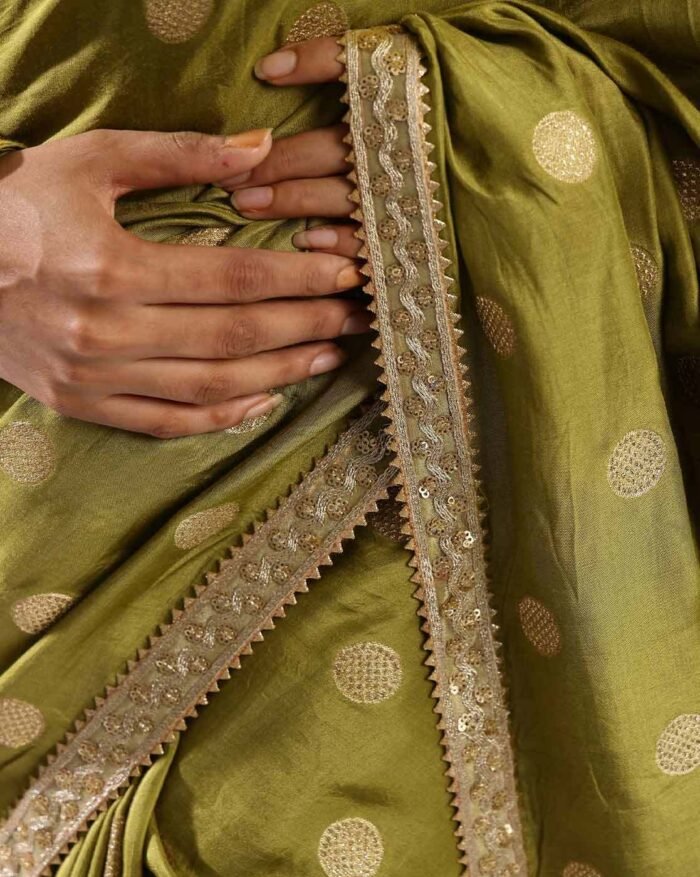 Women Embroidered Saree with Contrast Border - Image 2