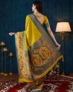 Women Silk Traditional Saree with Zari Border - Image 5